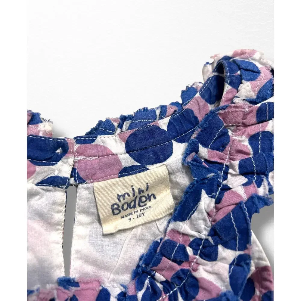 Mini Boden Polka Dot Ruffle Dress, Size 9/10